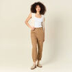 Jeans slouchy 7/8ème vert kaki femme