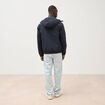 Parka coupe r&eacute;guli&egrave;re &agrave; capuche bleu marine homme