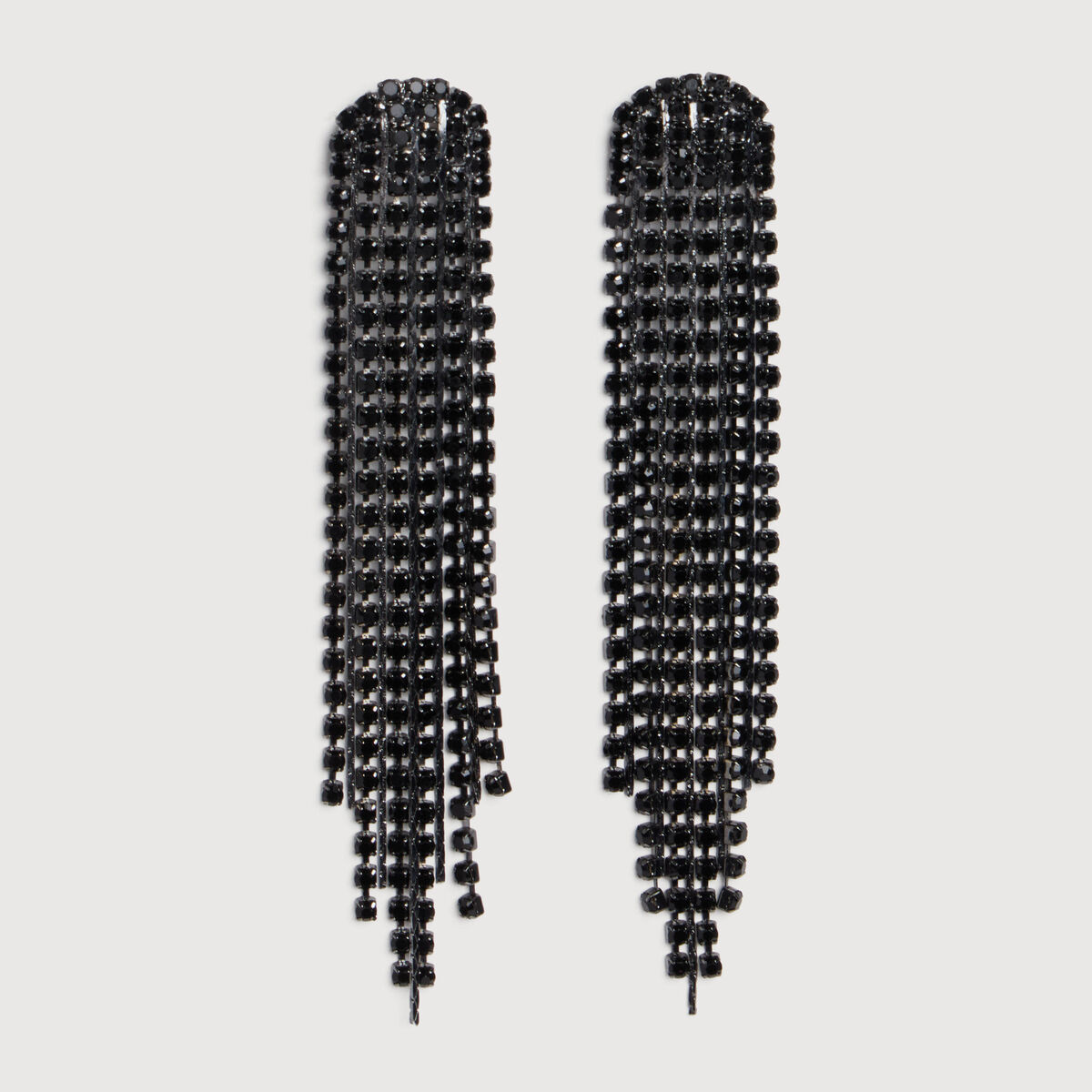 Boucles d'oreilles avec strass noir femme