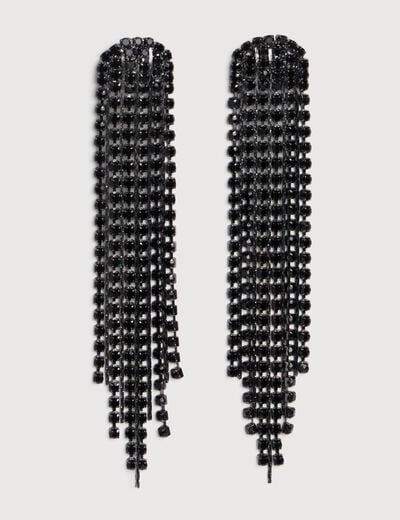 Boucles d'oreilles avec strass noir femme