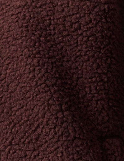 Sweat effet polaire col montant bordeaux homme