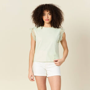 t shirt manches courtes vert pastel femme T-shirt manches courtes vert pastel femme
