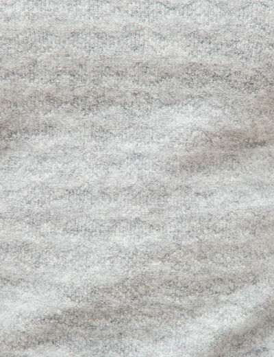 Pull manches longues col bateau gris femme