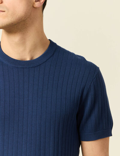 T-shirt manches courtes bleu foncé homme