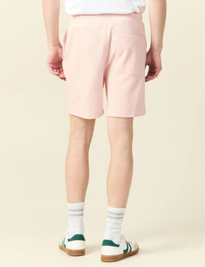 Short droit avec cordon rose clair homme