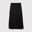 Jupe longue &eacute;vas&eacute;e pliss&eacute;e noir femme