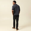 Polo ample en coton manches courtes bleu marine homme