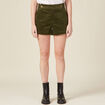 Short droit en velours vert kaki femme