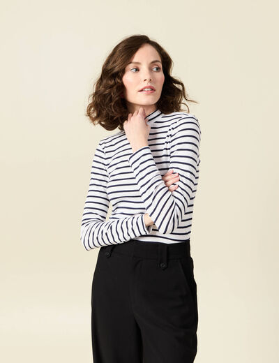 T-shirt manches longues ecru femme