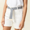 Short boyfriend ceinturé jean denim blanc femme