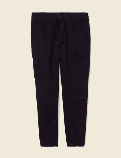 Pantalon cargo taille à cordon noir homme