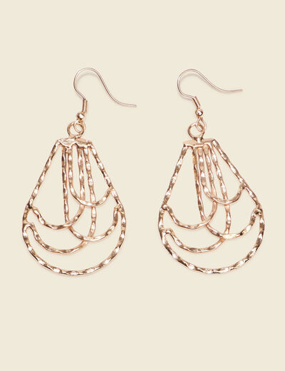 Boucles d'oreilles pendantes couleur or femme