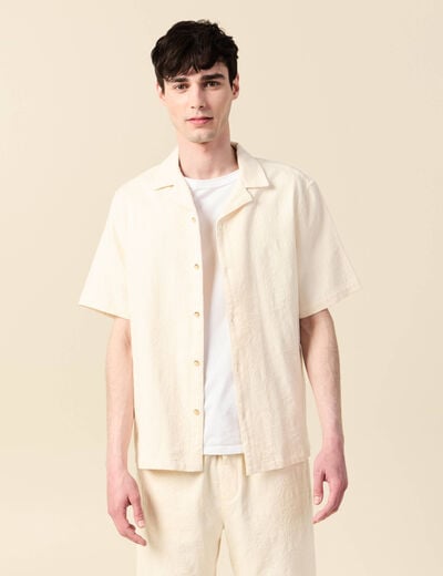 Chemise manches courtes ecru homme