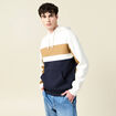 Sweat &agrave; capuche manches longues ecru homme
