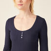 T-shirt à manches longues bleu marine femme