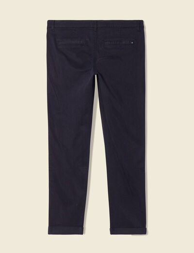 Chino 7/8&egrave;me taille standard bleu fonc&eacute; femme