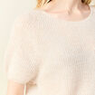 Pull manches courtes creme femme