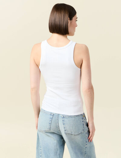 D&eacute;bardeur 2 en 1 avec brassi&egrave;re int&eacute;gr&eacute;e blanc femme