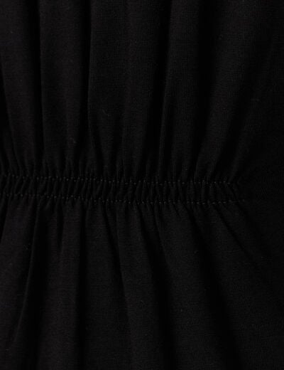 Robe longue droite noir femme