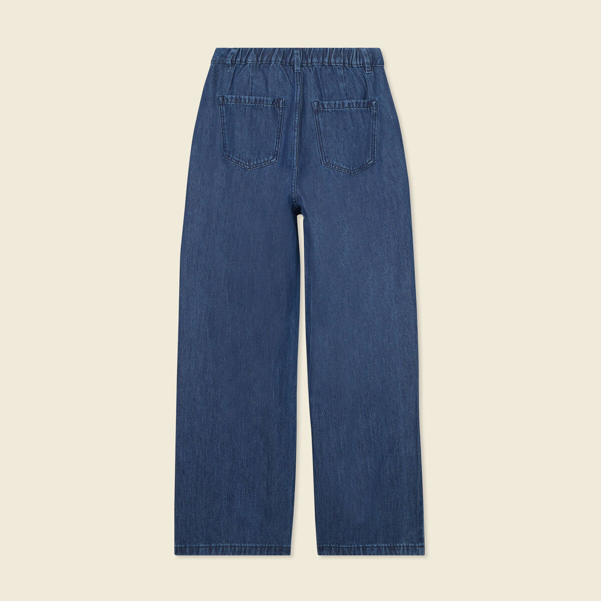Jeans large &agrave; pinces denim brut femme