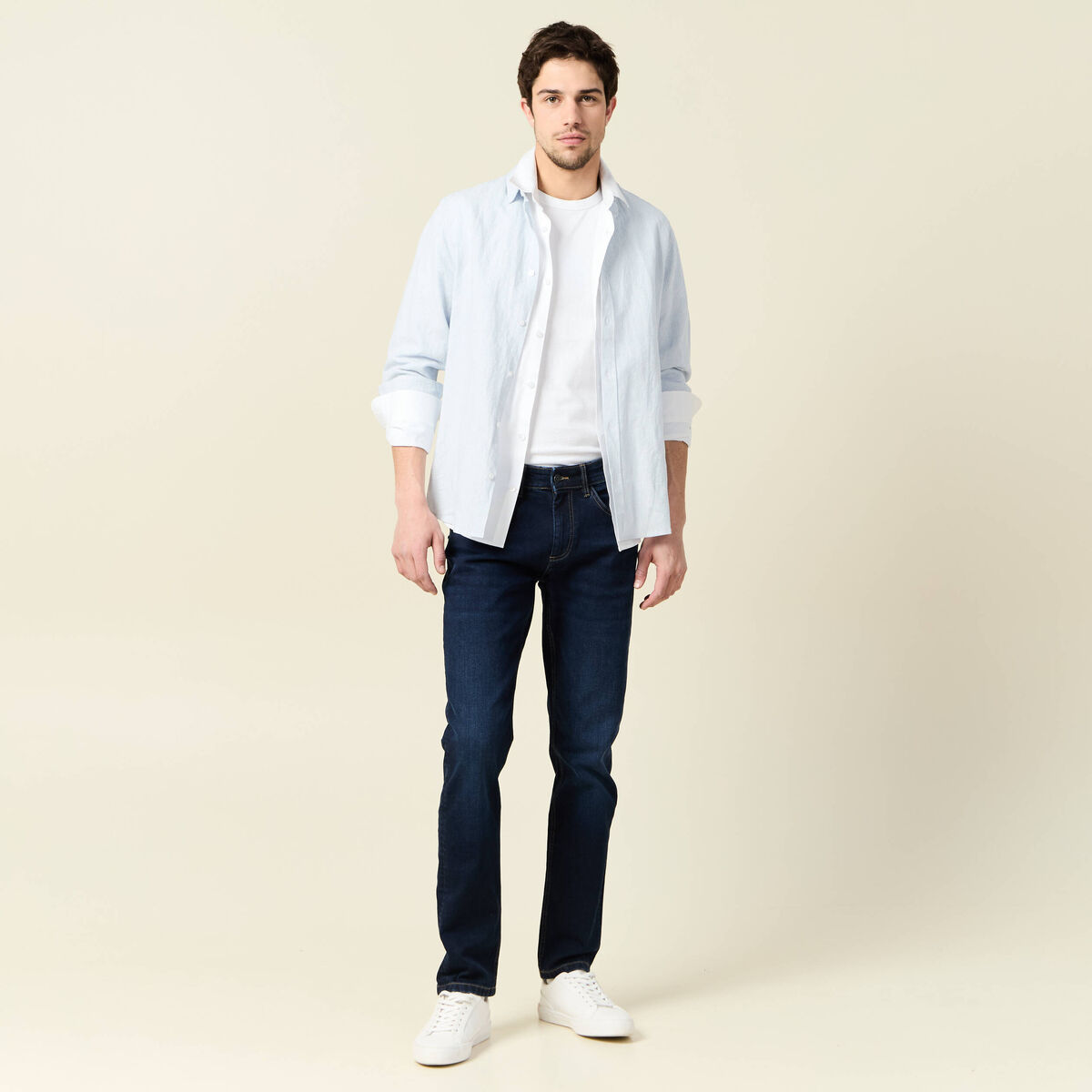 Jeans slim 5 poches denim brut homme