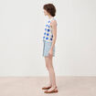 Jupe-short taille haute en jeans denim snow bleu femme