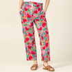 Pantalon carotte taille haute multicolore femme
