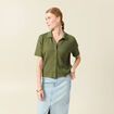 Polo en maille vert kaki femme