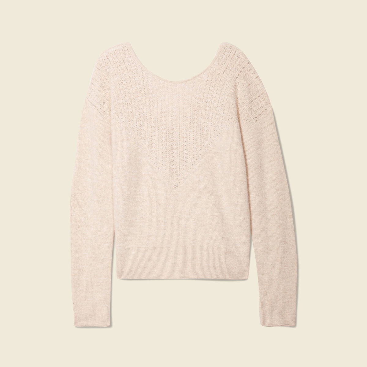 Pull manches longues creme femme