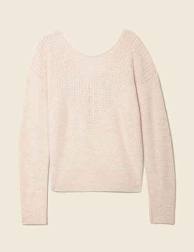 Pull manches longues creme femme