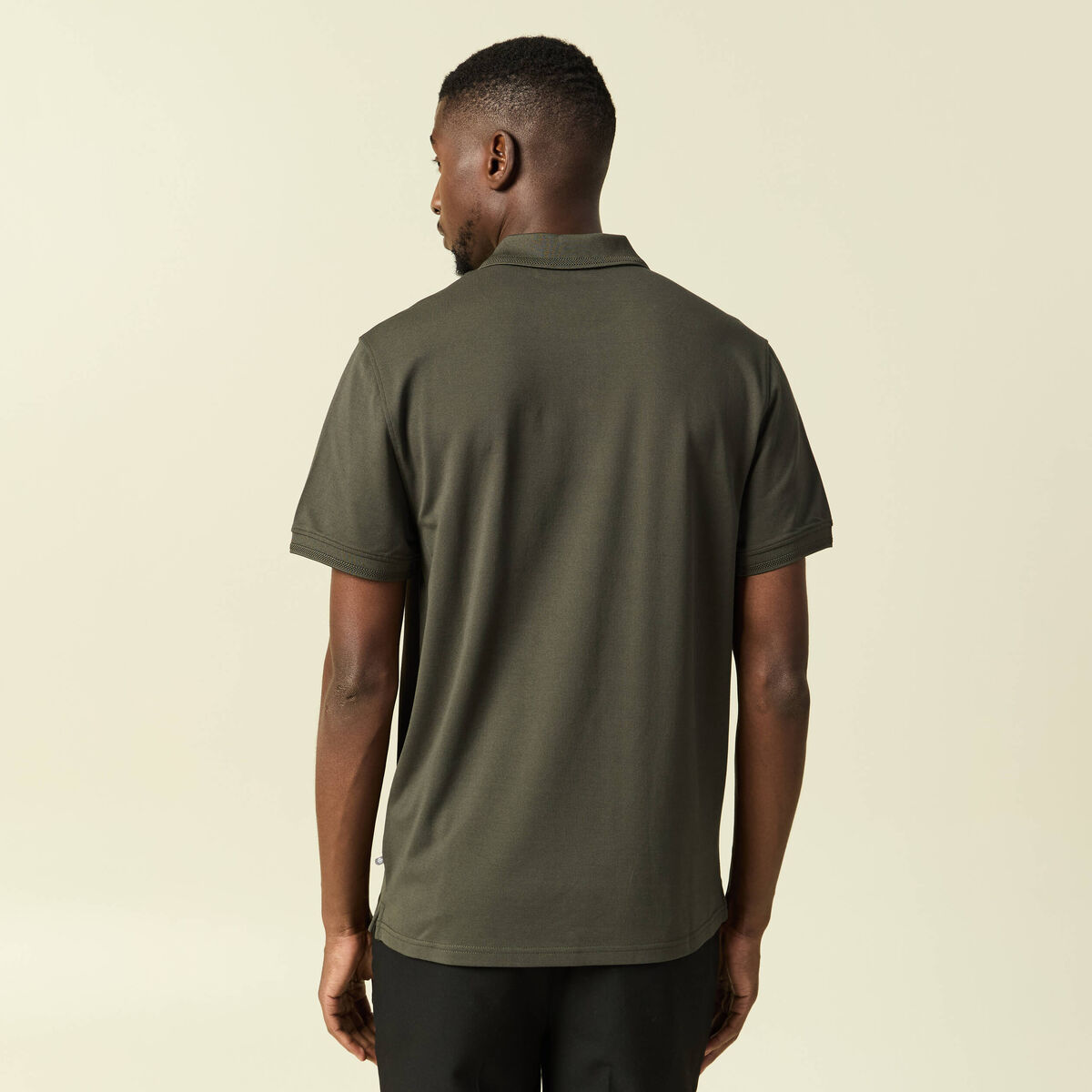 Polo manches courtes vert kaki homme