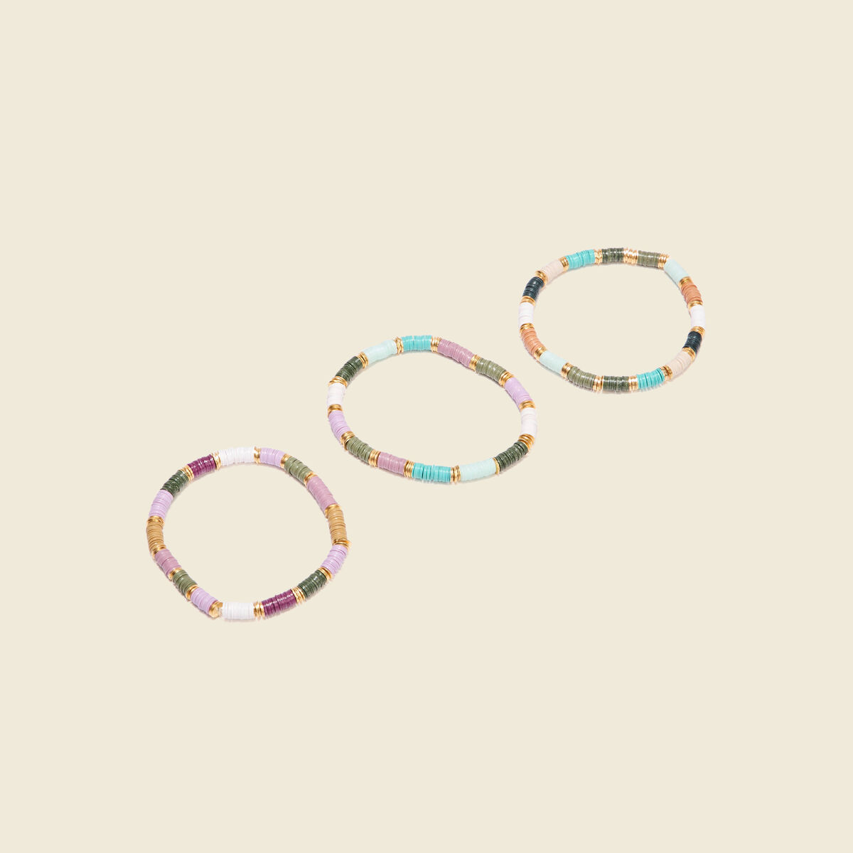 Lot 3 bracelets perles multicolore femme