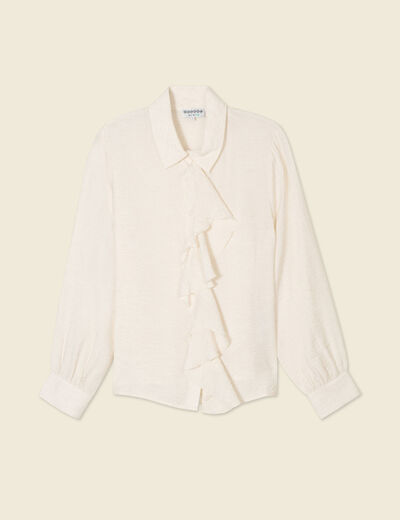 Chemise manches longues ecru femme