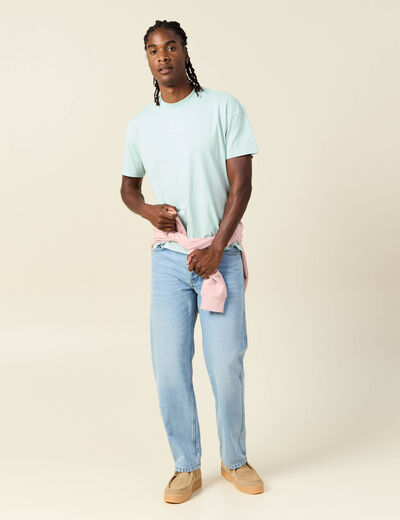 T-shirt manches courtes bleu gris homme