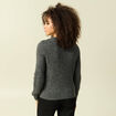 Pull manches longues &agrave; sequins gris fonc&eacute; femme