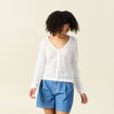 Gilet manches longues blanc femme