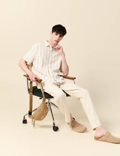 Pantalon chino droit beige homme