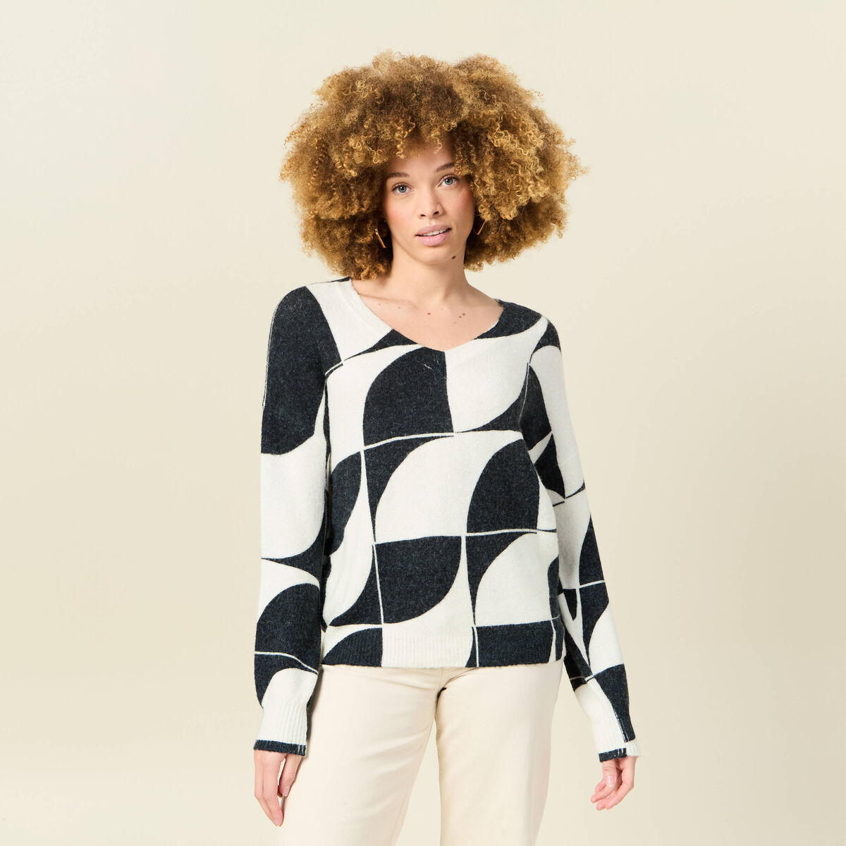 Pull manches longues r&eacute;vesible noir femme
