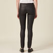 Tregging skinny denim noir enduit femme