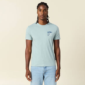 T-shirt manches courtes bleu gris homme