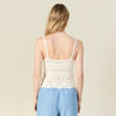 Débardeur tricot ajouré creme femme