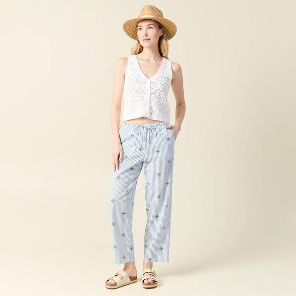 pantalon droit 78eme bleu ciel femme Pantalon droit 7/8ème bleu ciel femme