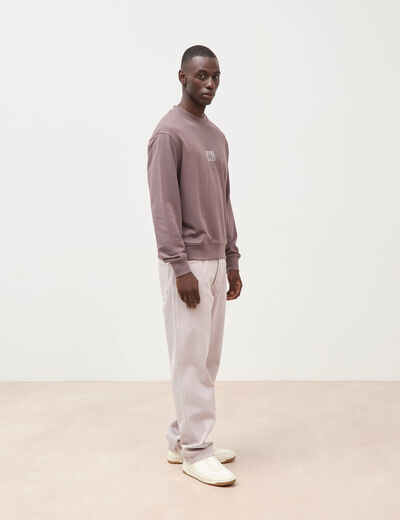 Sweat col rond manches longues mauve homme