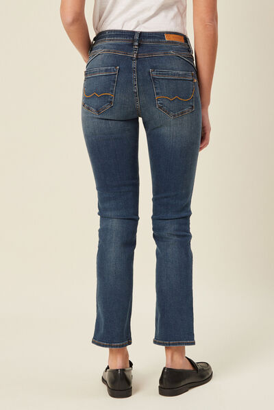 Jeans regular 7/8ème denim stone femme