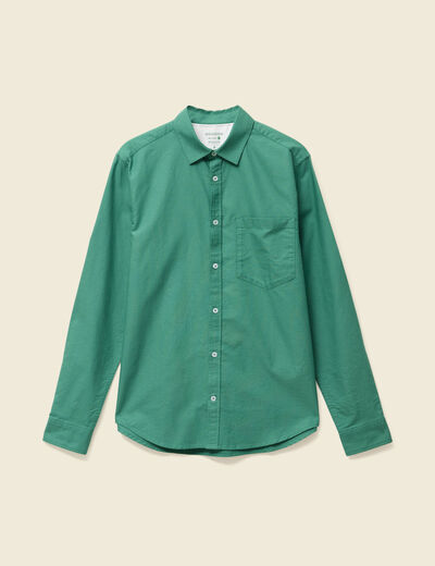 Chemise manches longues vert homme
