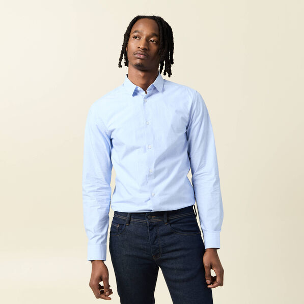 Chemise manches longues bleu homme