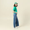 T-shirt manches courtes noeud vert femme