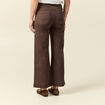 Jeans large cropped taille haute marron femme