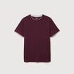 T-shirt droit col rond manches courtes prune homme