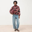 Cardigan col montant manches longues bordeaux femme